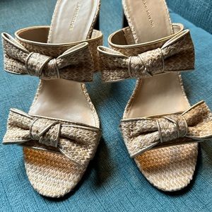 Ann Taylor Slip On Heels with Bow Detail